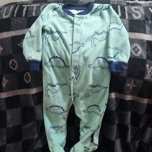 Carter's Dinosaur Print Footie - Mint and Navy